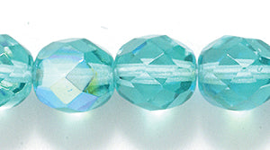 8FC585-TR: CZ FACET RD Aquamarine AB 8mm-25PC