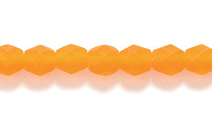 4FC232-MR: CZ FACET RD Trans LT Orange Matte 4mm-100PC