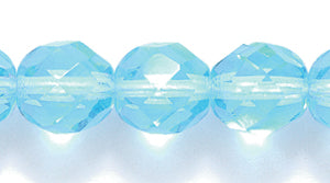 8FC263-LTR: CZ Faceted Rd Trans LT Aqua 8mm-50PC