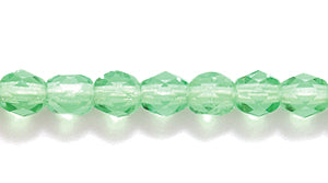 4FC284-2R: CZ FACET RD Trans LT Christmas Green 4mm-100PC