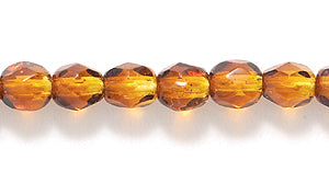 4FC5255-C: CZ FACET RD 2 Tone Topaz/DK Topaz 4mm-1000PC