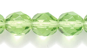 8FC282-PR: CZ FACET RD Trans Pale Green 8mm-50PC