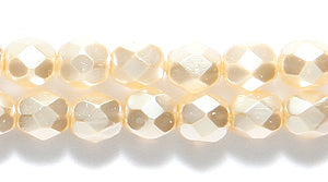 4FC614: CZ FACET RD Pearl Off White 4MM-400PC