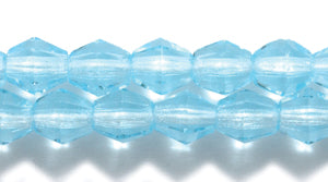 84FC263R: CZ Faceted Diamond Trans MED Aqua 5mm-50PC