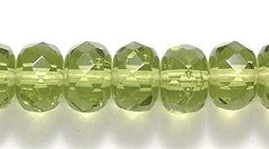 75FR283R: CZ Faceted Rondelle Trans Olive 7mm-50PC