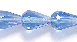 48FC273-DR: CZ Faceted Drop Trans DK MED Sapphire 7x10mm-25PC