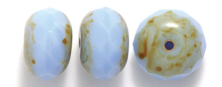 80FR270-52R: CZ Faceted Rondelle Blue Opal Stone 14mm Loose-6PC