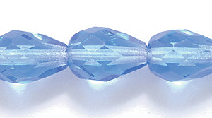 46FC274R: CZ Faceted Drop Trans Sapphire 7x10mm-25PC