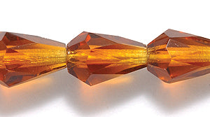 48FC256R: CZ Faceted Drop Trans DK Topaz 7x10mm-25PC