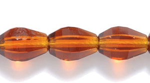 44FA256R: CZ Faceted Drop DK Topaz 7x9mm-25PC