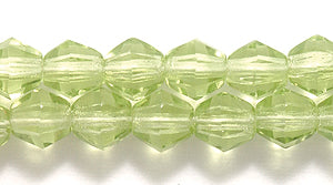 84FC281R: CZ Faceted Diamond Trans Peridot 5mm-50PC