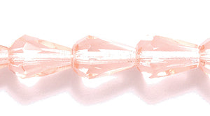 42FC291-JR: CZ Faceted Drop Trans Pink 6x8mm-25PC