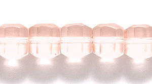 55FC291R: CZ Faceted Cube Trans Pink 6mm 25PC