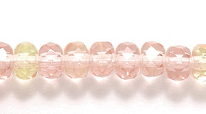 73FR5292R: CZ Faceted Rondelle 2 Tone Jonquil/pink 3x5mm-25PC