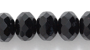 77FR109R: CZ Faceted Rondelle Black 6x9mm-25PC