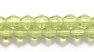 82FC281R: CZ Faceted Diamond Trans Peridot/olive 4mm-100PC