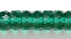 74FC284-6R: CZ Faceted Disc Trans MED Green 8mm-50PC