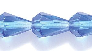 48FC274R: CZ Faceted Drop Trans Sapphire 7x10mm-25PC