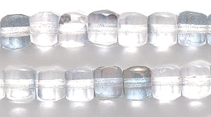 53FC004-HR: CZ Faceted Cube Crystal Grey 1/2 Luster 4mm-25PC