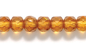 73FR254-D5R: CZ Faceted Rondelle Trans MED Topaz Gold 3x5mm-100PC