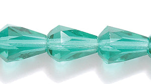 47FC286R: CZ Faceted Drop Trans LT Emerald 7x9mm-25PC