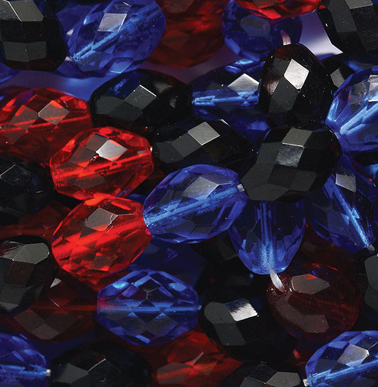 38FC9022R: Faceted Oval Sapphire/ruby/black Mix 12x9mm-20PC