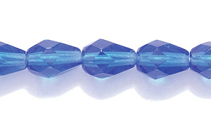 43FC275R: CZ Faceted Drop MED Sapphire 5x7mm-25PC