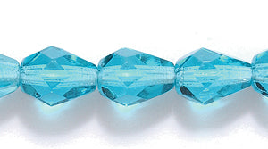 44FC266-1: CZ FC Drop TR DK Aqua 6x8mm 300PC