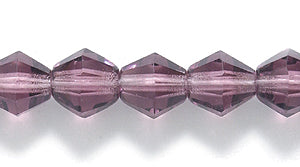 86FC298R: CZ Faceted Diamond Trans DK Amethyst 6mm-50PC