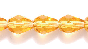 44FC254-LTR: CZ Faceted Drop Trans LT Topaz 6x8mm-25PC