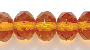 77FR254R: CZ Faceted Rondelle Trans Topaz 6x9mm-25PC