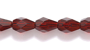 43FC246-DR: CZ Faceted Drop DK Garnet 5x7mm-50PC