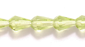 42FC281R: CZ Faceted Drop Trans Peridot/olive 5x7mm-25PC