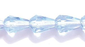 42FC273-JR: CZ Faceted Drop Trans MED LT Sapphire 6x8mm-25PC