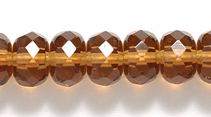 75FR257R: CZ Faceted Rondelle Trans Smoke Topaz 7mm-50PC