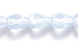 44FC271R: CZ Faceted Drop Trans Pale Sapphire 6x8mm-25PC