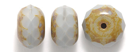 80FR103-52R: CZ Faceted Rondelle Opaque Gray Stone 14mm Loose-6PC