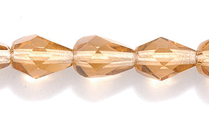 44FC257-1R: CZ Faceted Drop MED Smoke Topaz 6x8mm-25PC