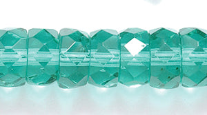 74FC286R: CZ Faceted Disc Trans Very LT Emerald 8mm-25PC