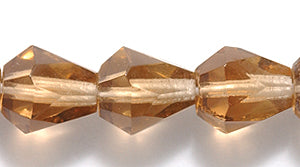 48FC257-3KR: CZ Faceted Drop Trans DK Smoke Topaz 8x9mm-25PC