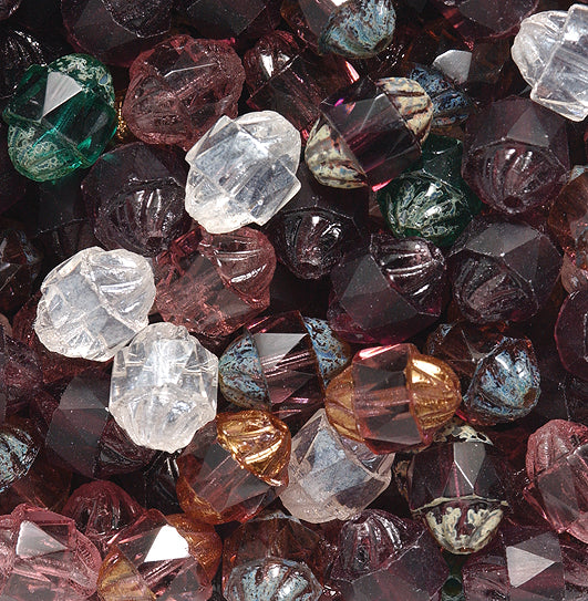 67FC903R: CZ Faceted Turbine Mix Amythyst Garden 8x10mm-25PC