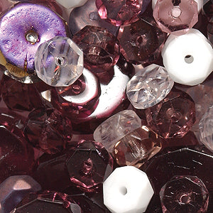 70FC9045R: Faceted Disc Amethyst/pink/white Mix-62PC