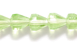 40FC282-P1R: CZ Faceted Drop Trans Pale Green 6x6.5mm-50PC