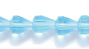 40FC263R: CZ Faceted Drop Trans LT MED Aqua 6x6.5mm-50PC