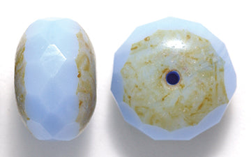 81FR270-52R: CZ Faceted Rondelle Opal Blue Stone 17mm-5PC