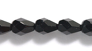 43FC109R: CZ Faceted Drop Jet Black 5x7mm-40PC