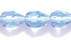 46FC273R: CZ Faceted Drop Trans MED LT Sapphire 7x10mm-25PC