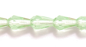 42FC281-5R: CZ Faceted Drop Trans LTest Green 5x7mm-50PC