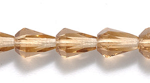 47FC257-1AR: CZ Faceted Drop Trans LT Smoke Topaz 5x7mm-50PC