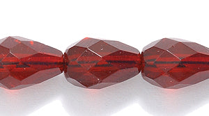 46FC246-DR: CZ Faceted Drop Trans Deep Garnet 7x10mm-25PC